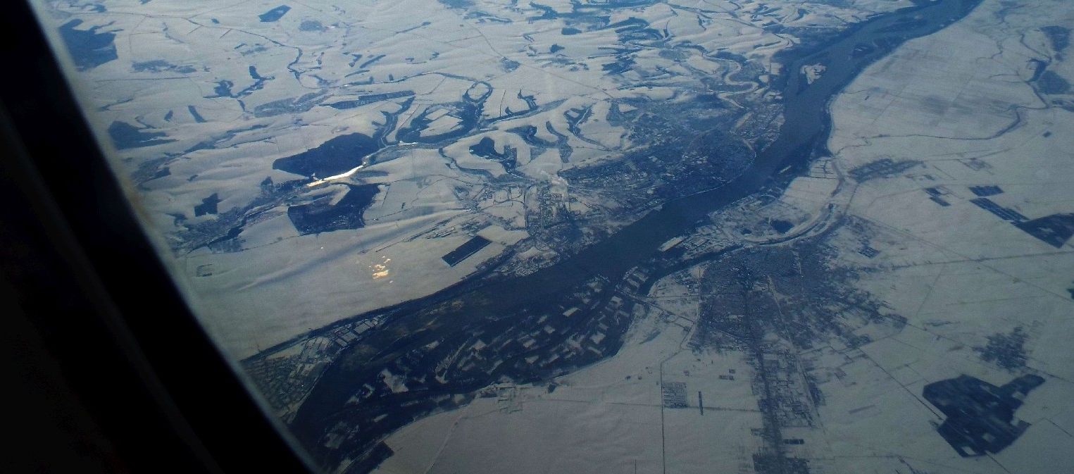 Dall''aereo: che fiume ?... Il Danubio, al confine Romania - Bulgaria